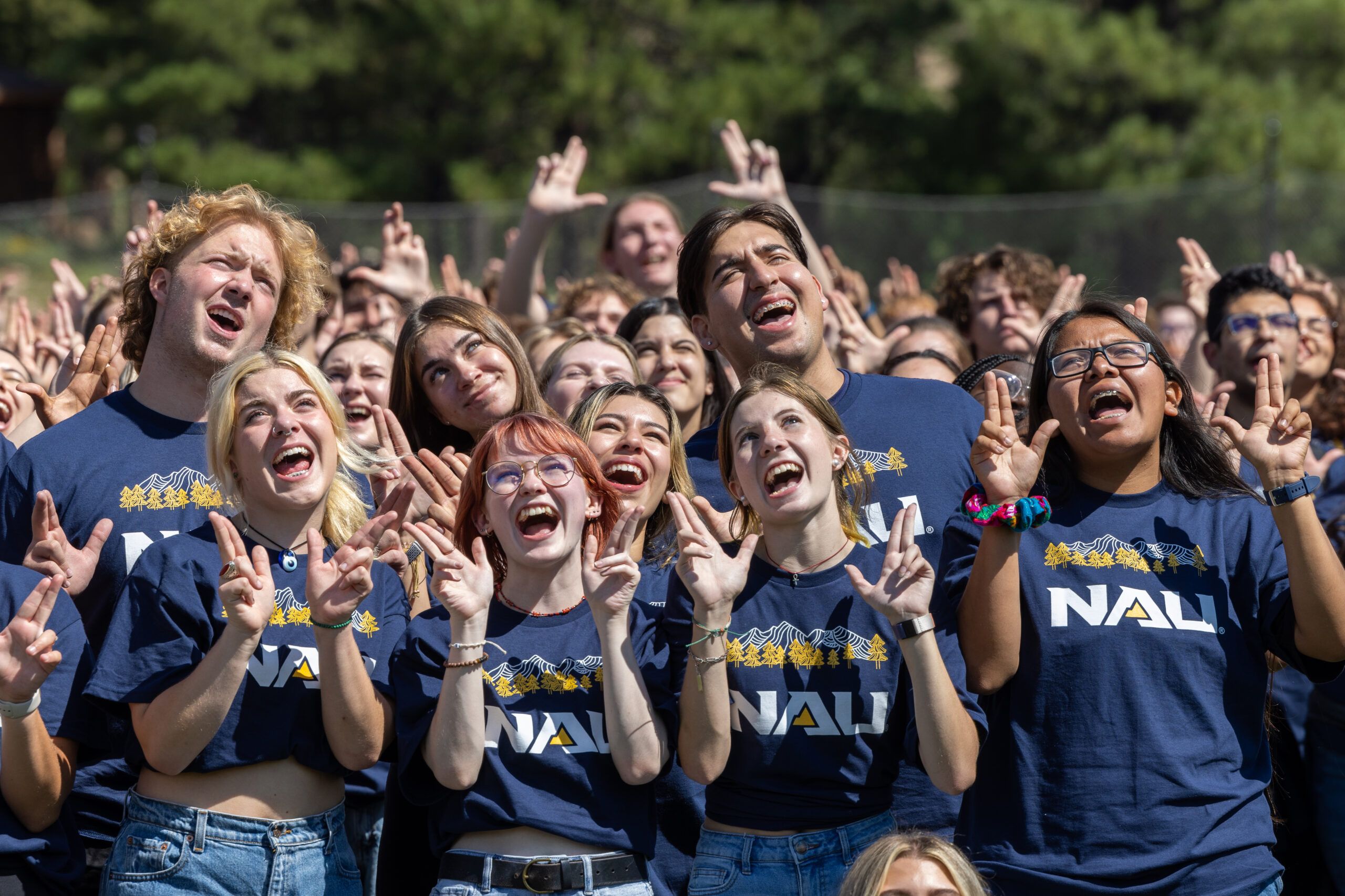 Class of 2026 poses in formation for the NAU letters picture.
