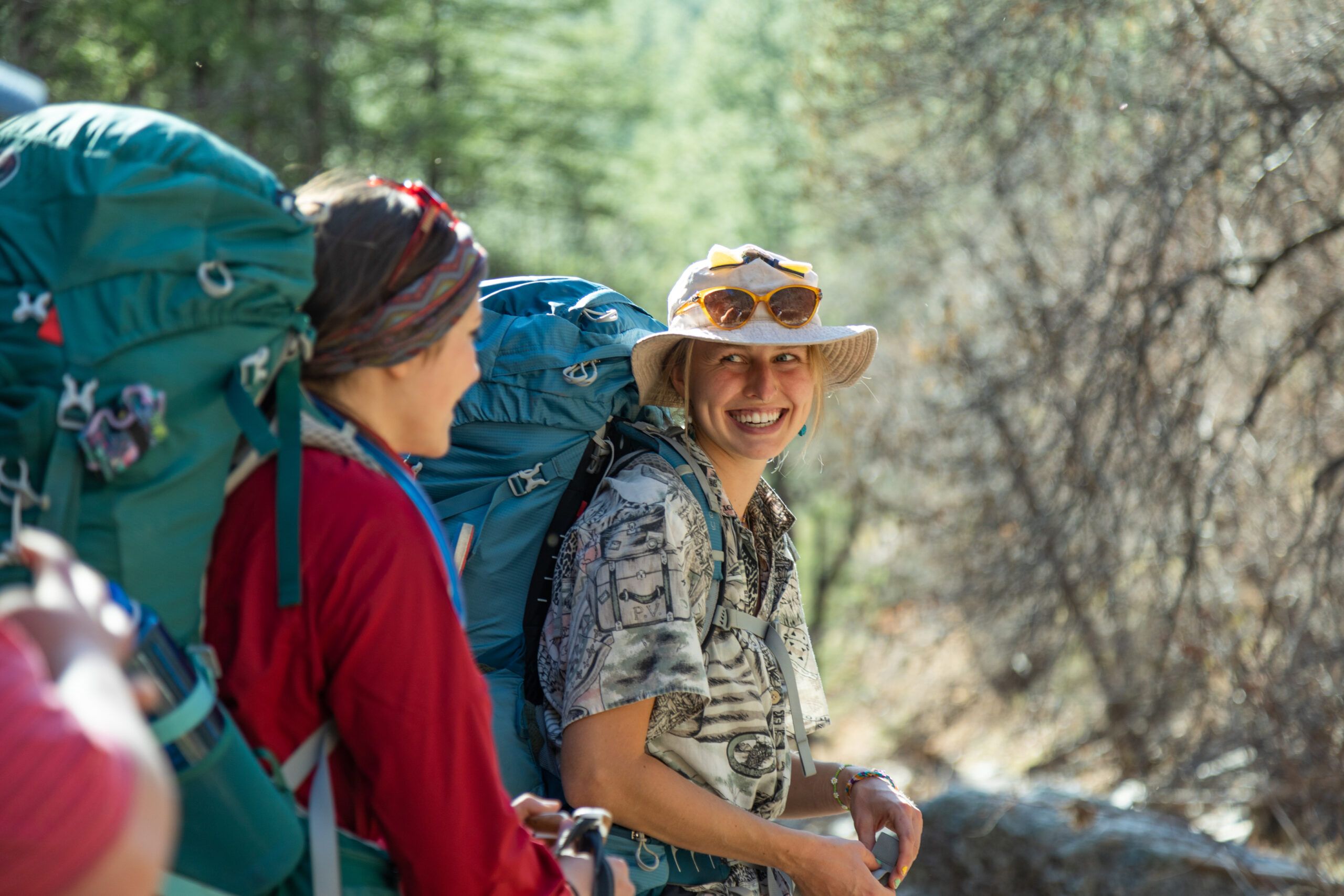 Students hiking in the great outdoors.