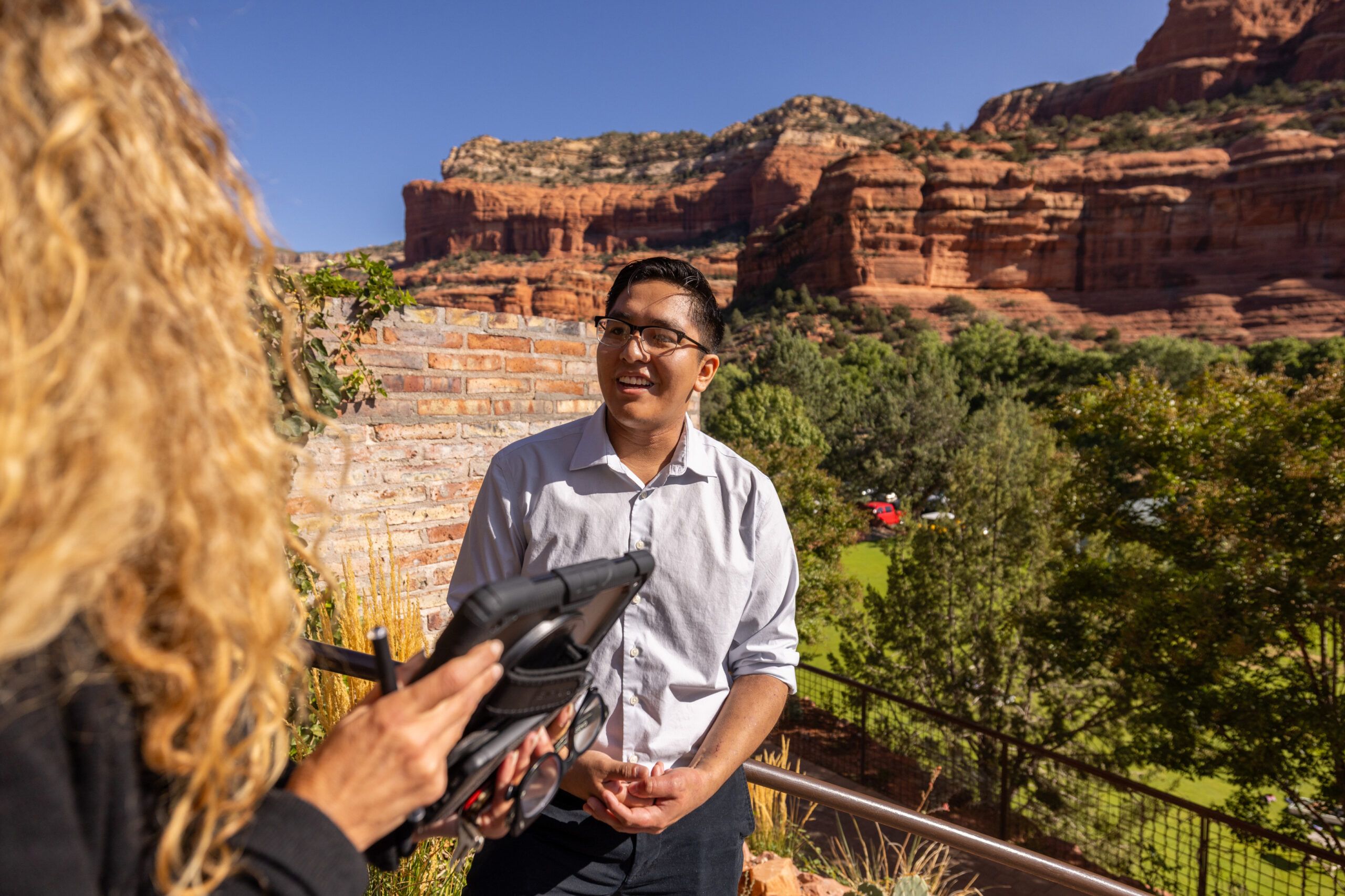 An HRM student gets hands-on experience in management at the Enchantment resort in Sedona, AZ.